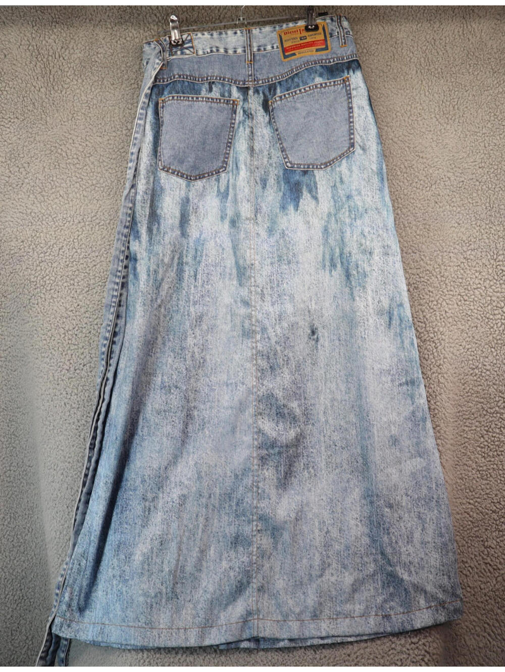Diesel Light Blue Acid-Wash Denim Maxi Skirt - Picture 5 of 11
